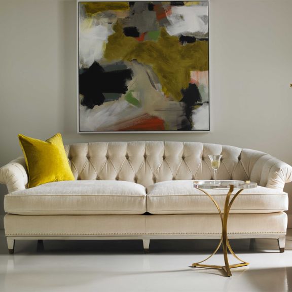 TWO Seater sofa with yellow color cushion